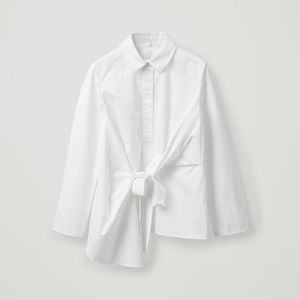 COS Draped Tied Cotton Shirt